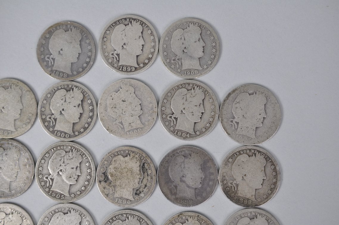 Assorted Silver Barber Quarters, photo 3 of 11