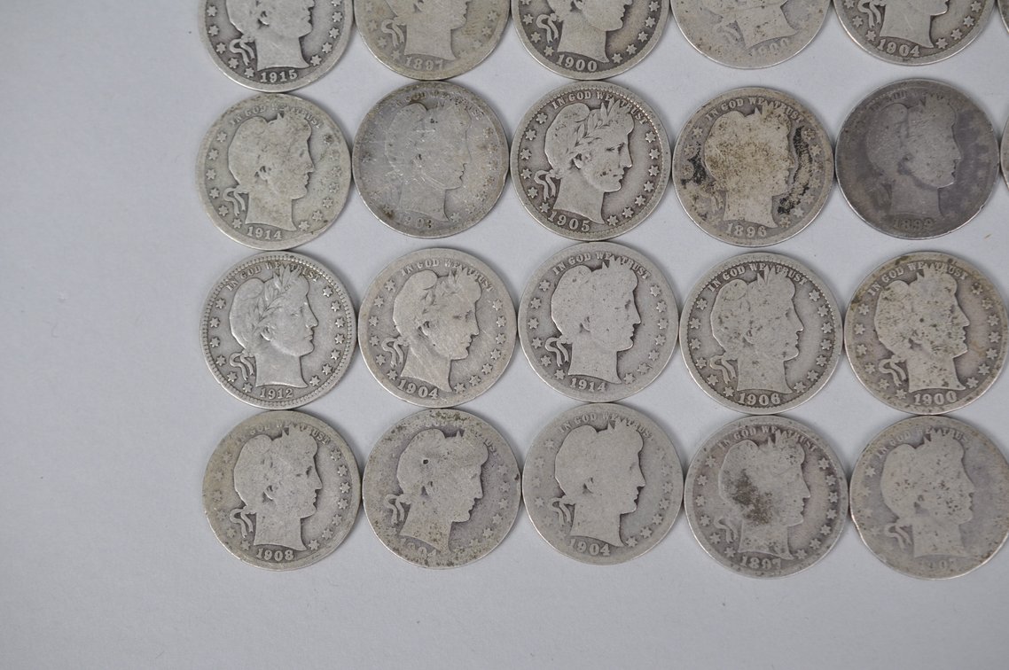 Assorted Silver Barber Quarters, photo 4 of 11