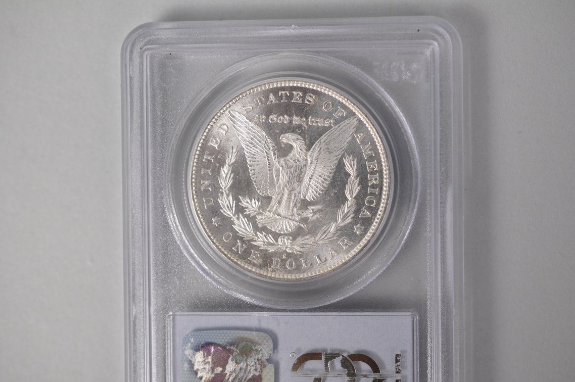 Graded and Slabbed Mint Condition Morgan Silver Dollar, photo 6 of 6