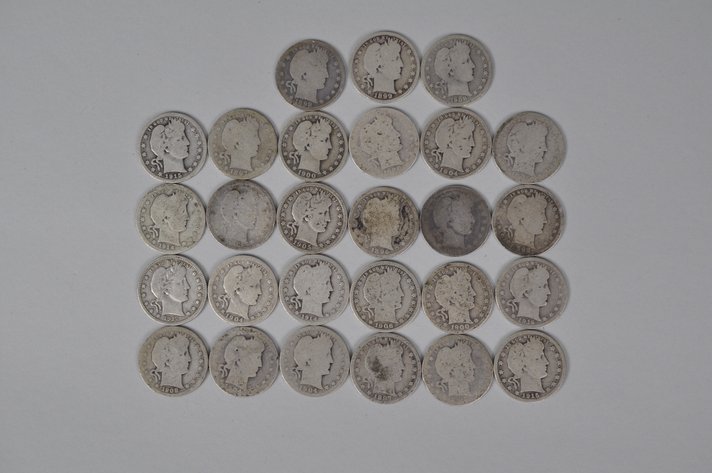 Assorted Silver Barber Quarters