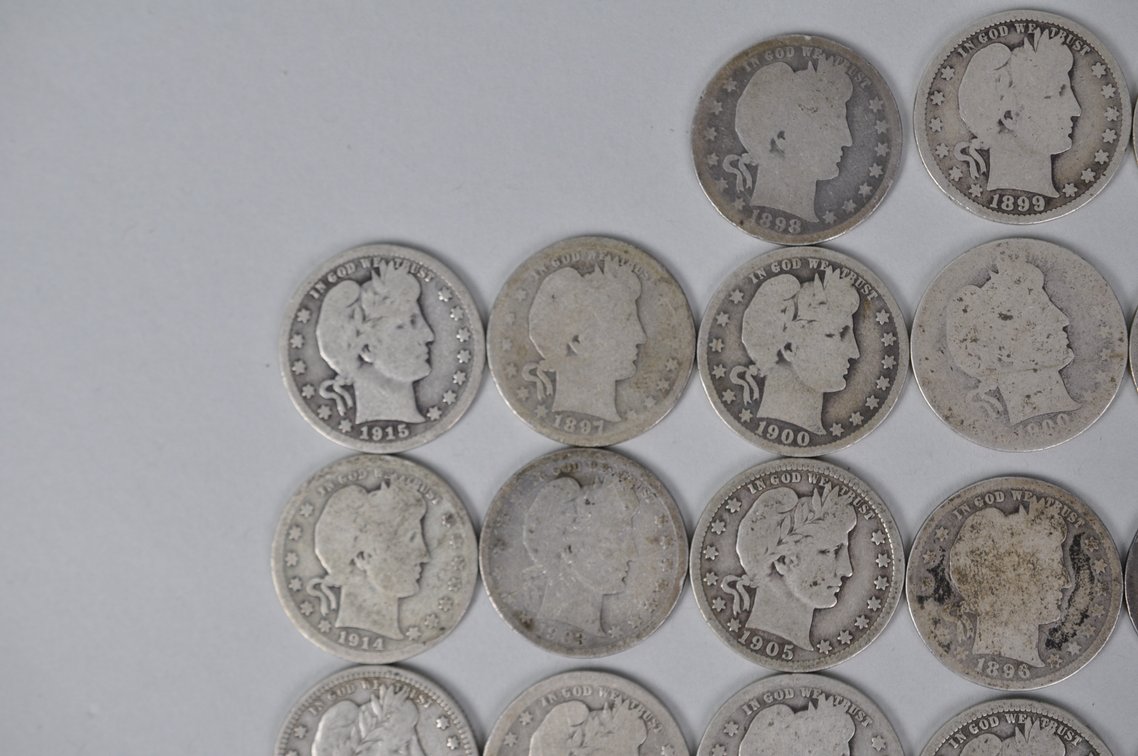 Assorted Silver Barber Quarters, photo 2 of 11