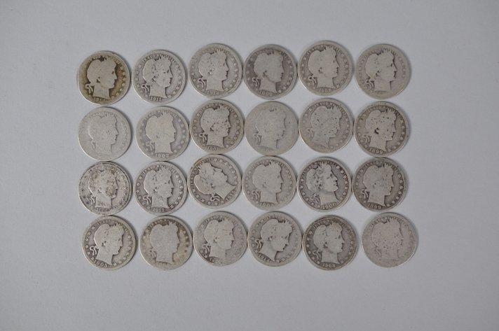 Assorted Silver Barber Quarters
