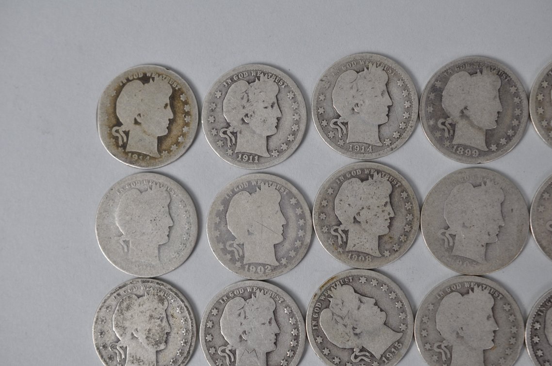 Assorted Silver Barber Quarters, photo 2 of 12