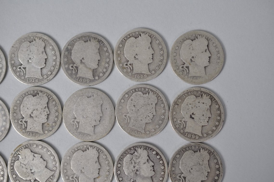Assorted Silver Barber Quarters, photo 3 of 12