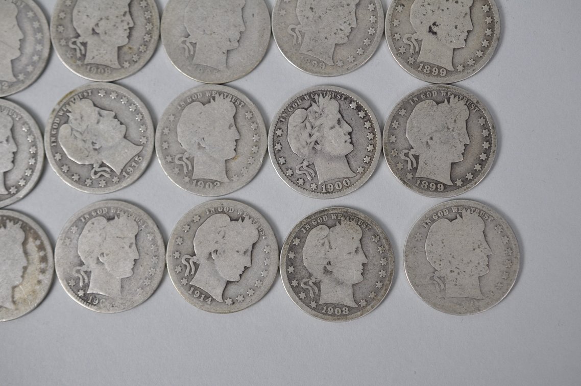 Assorted Silver Barber Quarters, photo 5 of 12