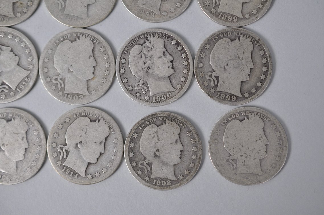 Assorted Silver Barber Quarters, photo 6 of 12