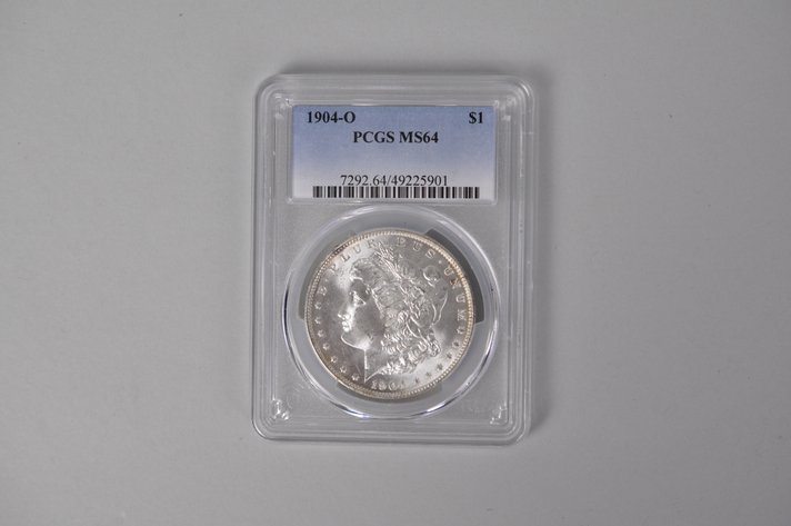 Graded and Slabbed Mint Condition Morgan Silver Dollar