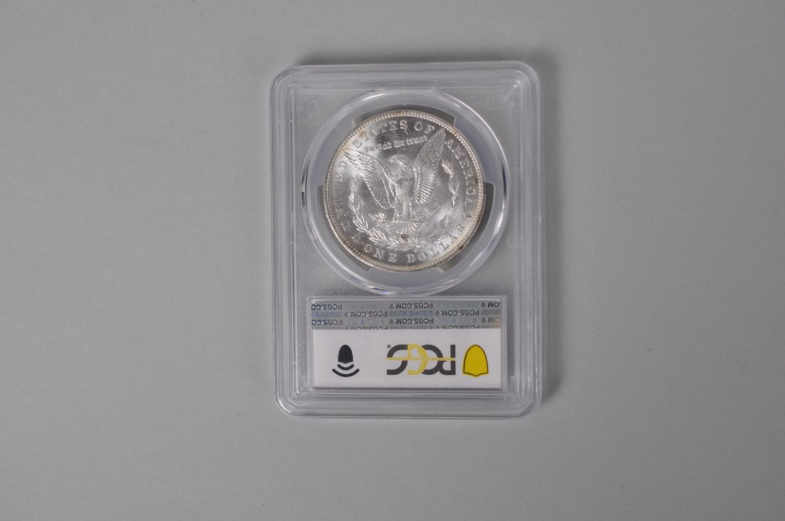 Graded and Slabbed Mint Condition Morgan Silver Dollar, photo 4 of 6