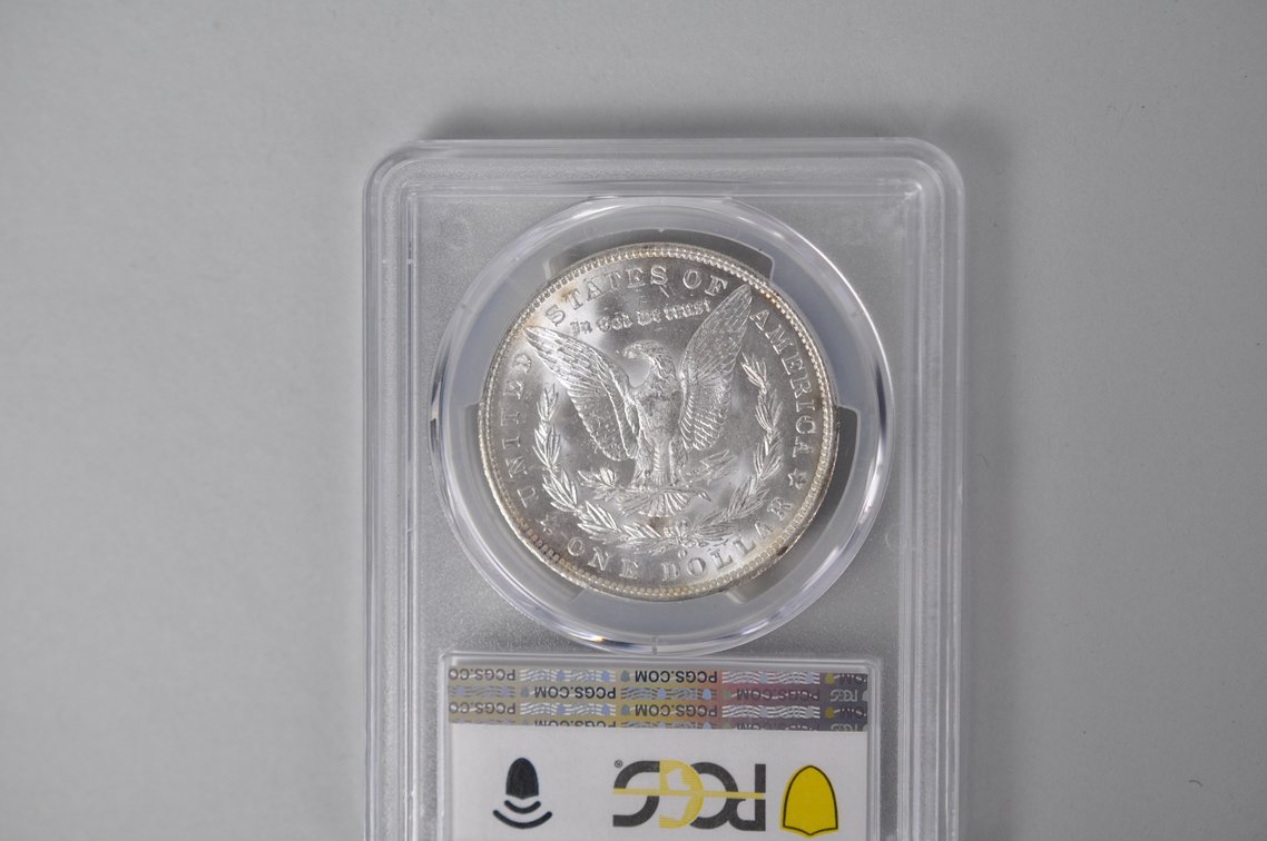 Graded and Slabbed Mint Condition Morgan Silver Dollar, photo 5 of 6