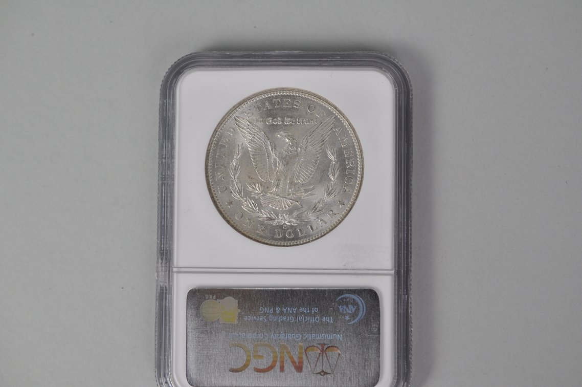 Graded and Slabbed Mint Condition Morgan Silver Dollar, photo 5 of 5