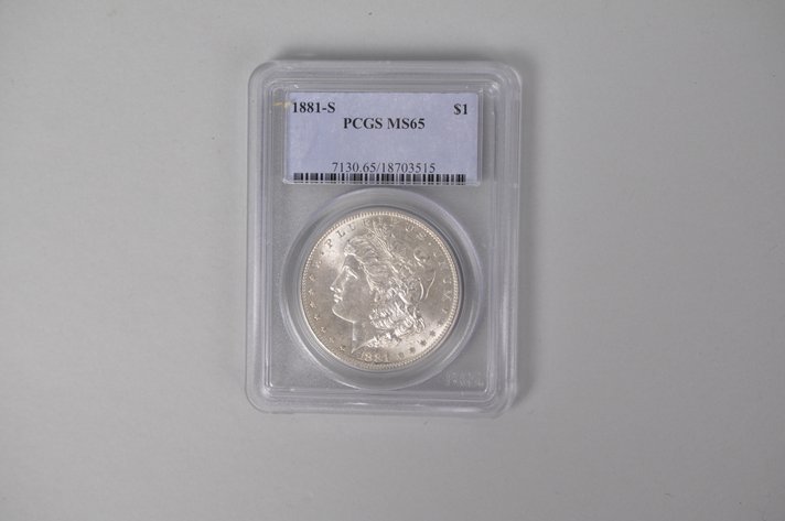 Graded and Slabbed Mint Condition Morgan Silver Dollar