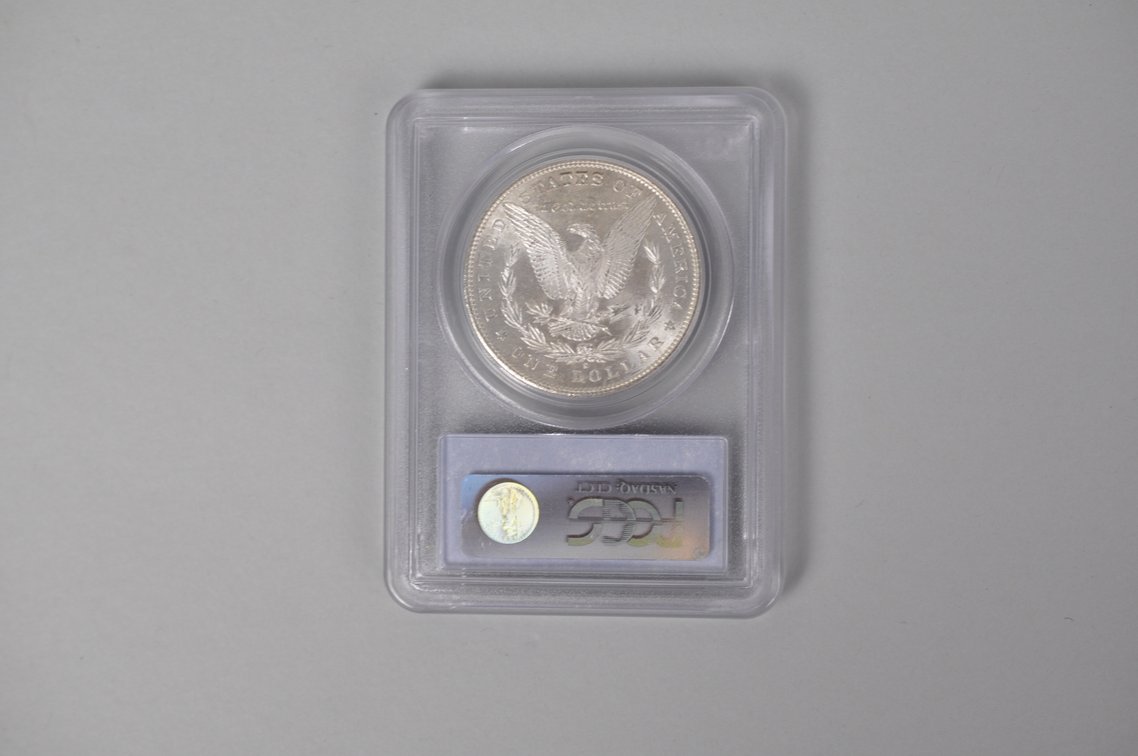 Graded and Slabbed Mint Condition Morgan Silver Dollar, photo 4 of 6