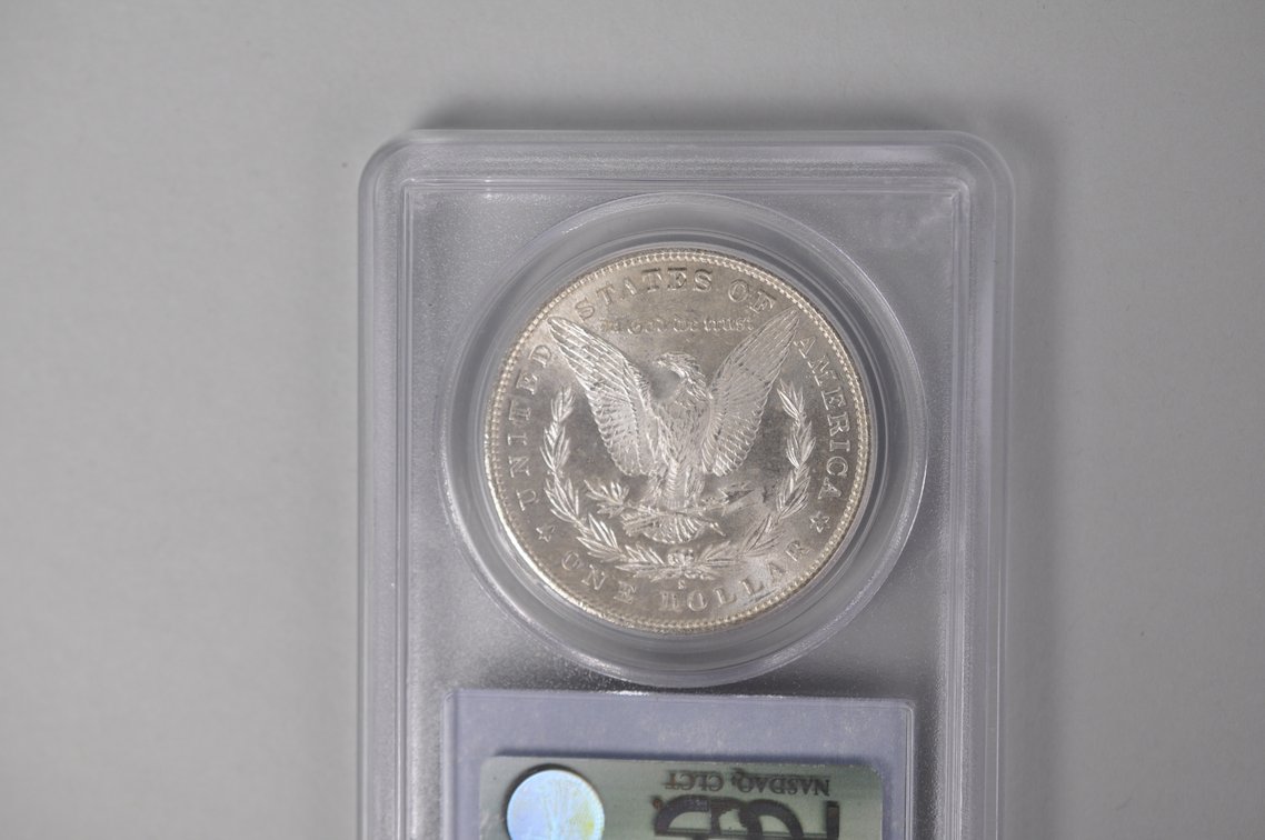 Graded and Slabbed Mint Condition Morgan Silver Dollar, photo 6 of 6