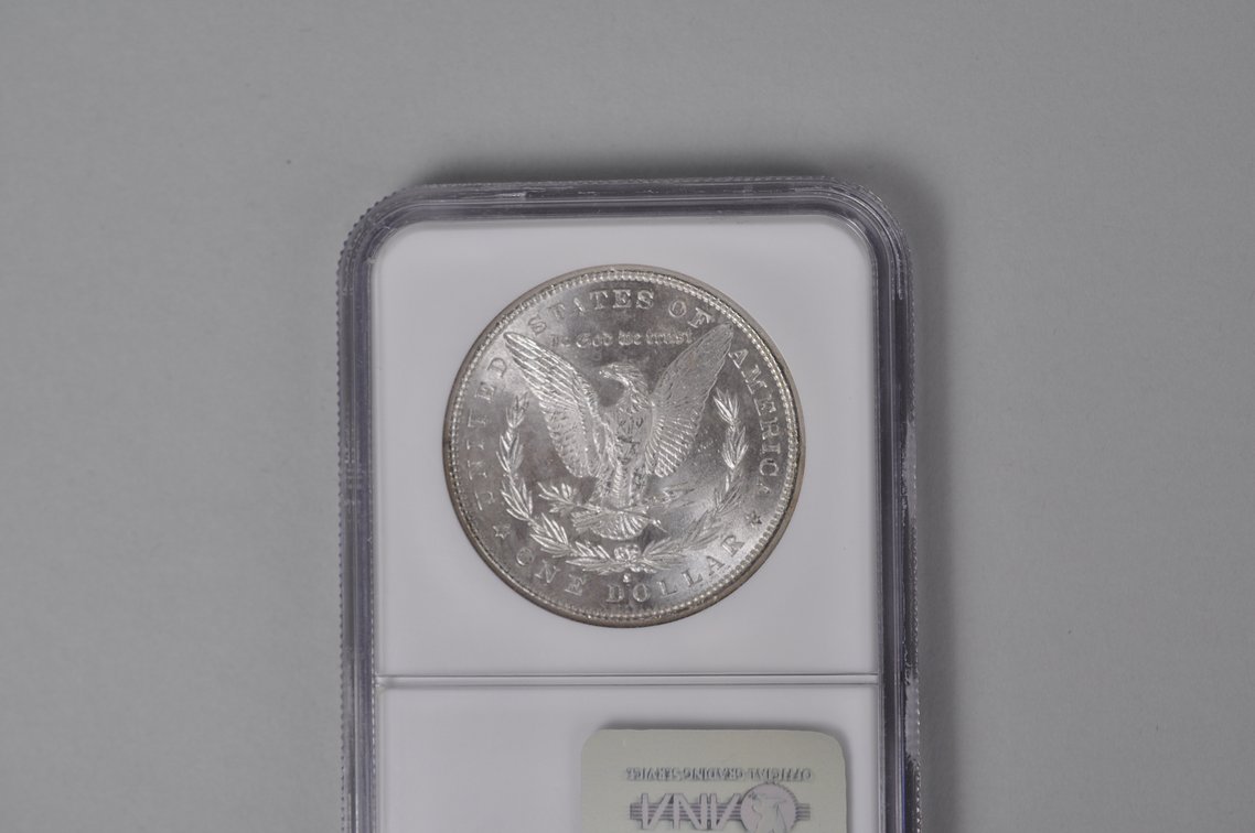 Graded and Slabbed Mint Condition 1881 Morgan Silver Dollar, photo 5 of 5