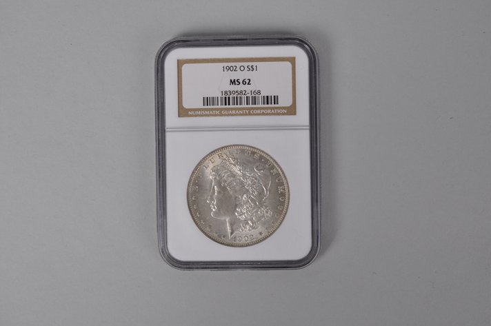 Graded and Slabbed Mint Condition 1902 Morgan Silver Dollar