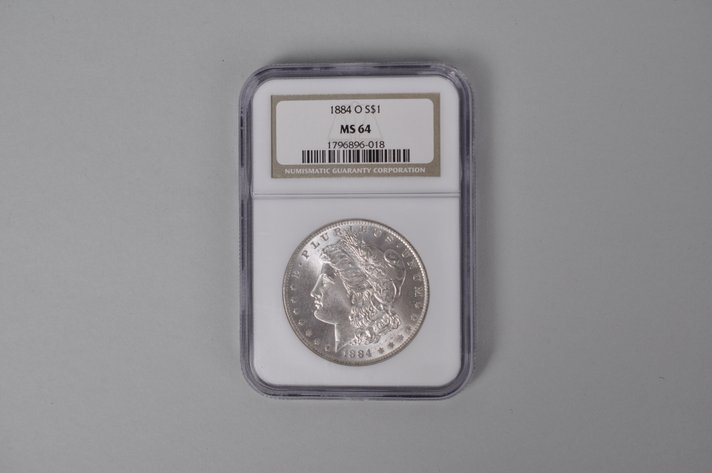 Graded and Slabbed Mint Condition Morgan Silver Dollar