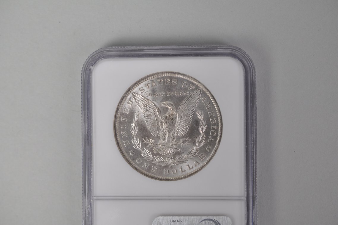Graded and Slabbed Mint Condition Morgan Silver Dollar, photo 6 of 6