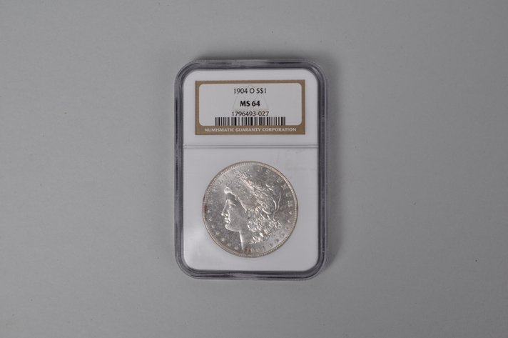 Graded and Slabbed Mint Condition Morgan Silver Dollar