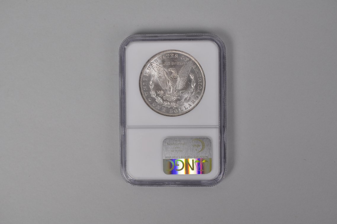Graded and Slabbed Mint Condition Morgan Silver Dollar, photo 4 of 6