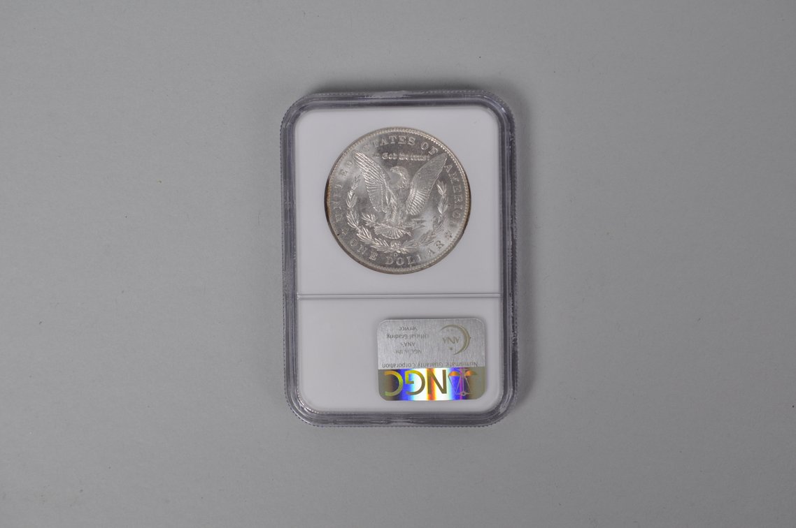 Graded and Slabbed Mint Condition Morgan Silver Dollar, photo 4 of 6