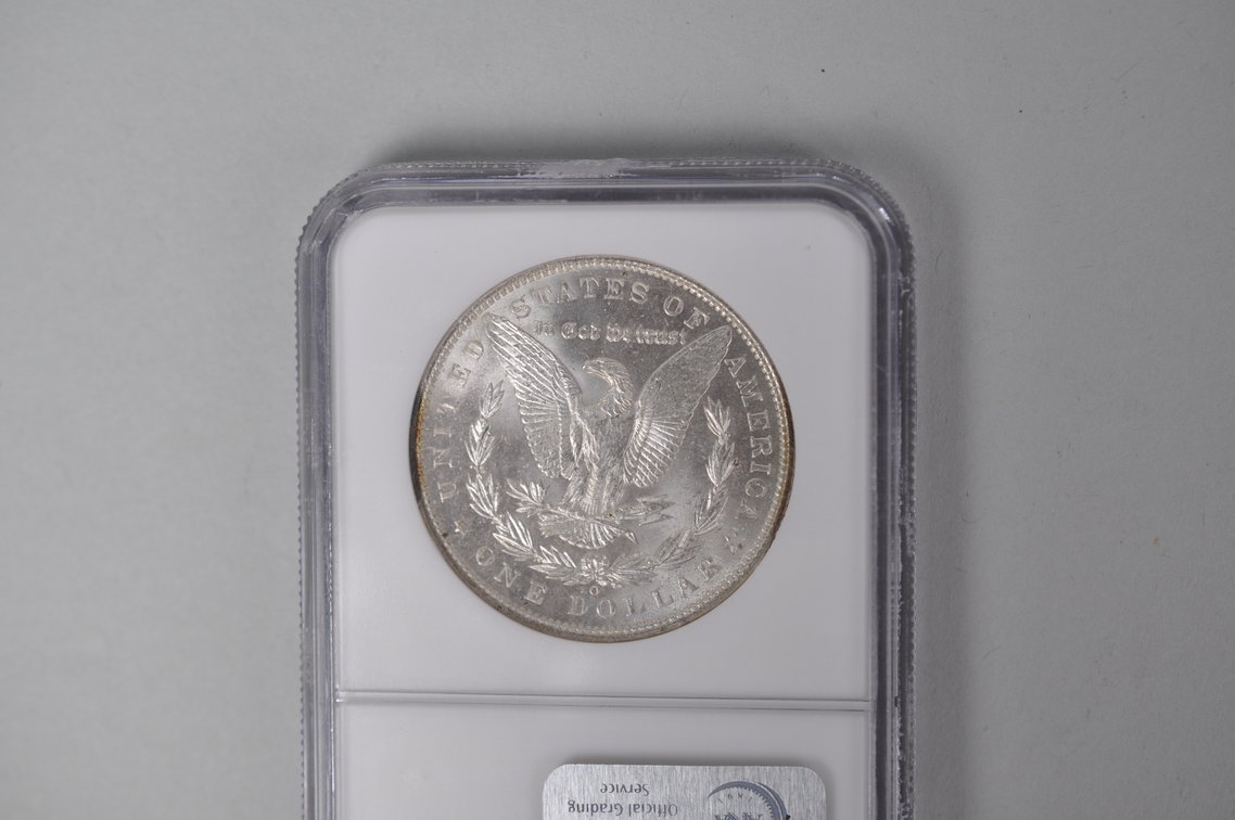 Graded and Slabbed Mint Condition Morgan Silver Dollar, photo 6 of 6