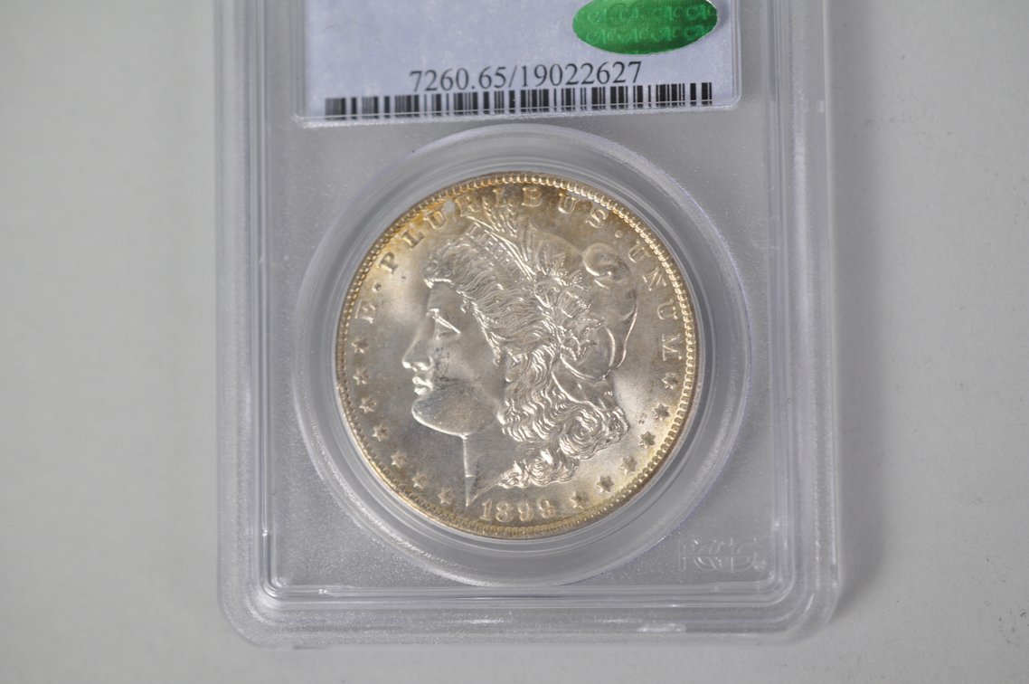 Graded and Slabbed Mint Condition Morgan Silver Dollar, photo 3 of 6