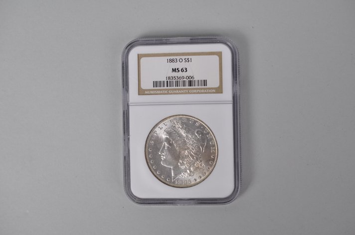 Graded and Slabbed Mint Condition Morgan Silver Dollar