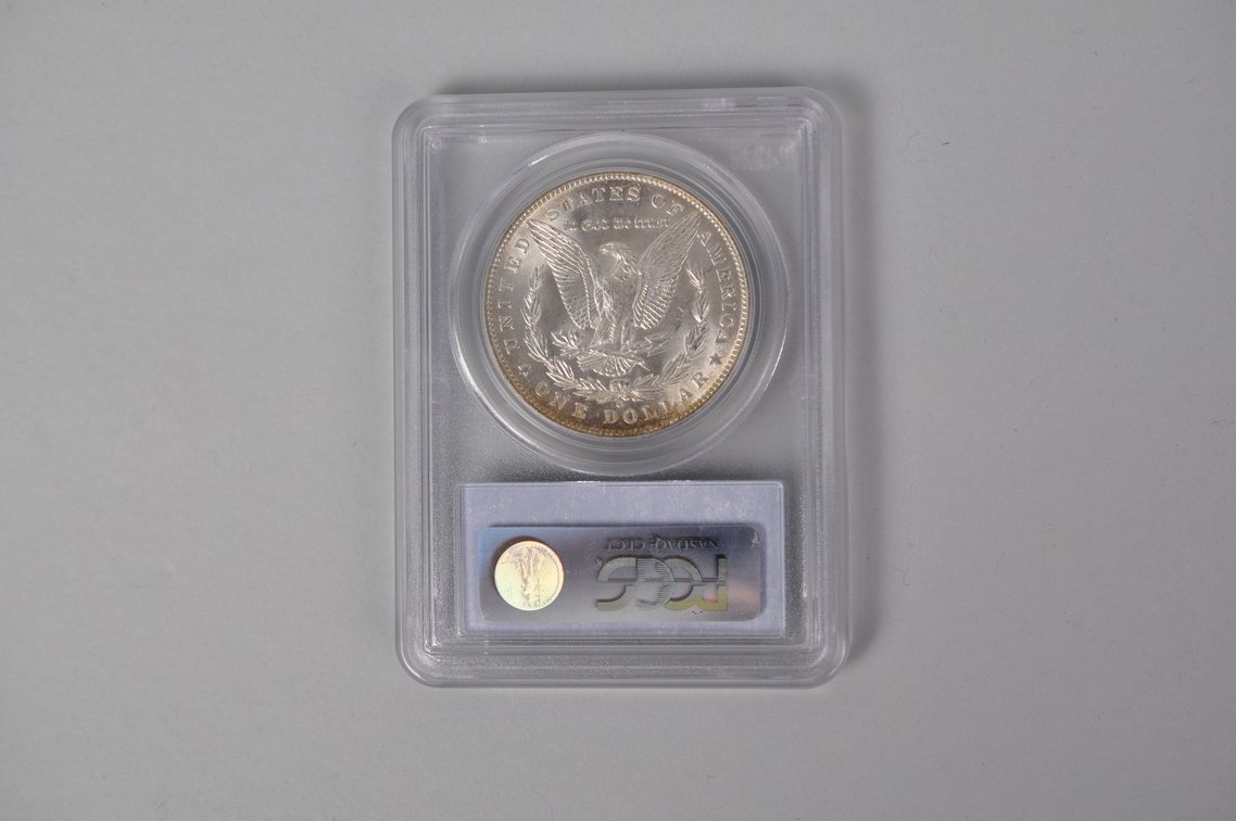 Graded and Slabbed Mint Condition Morgan Silver Dollar, photo 5 of 6