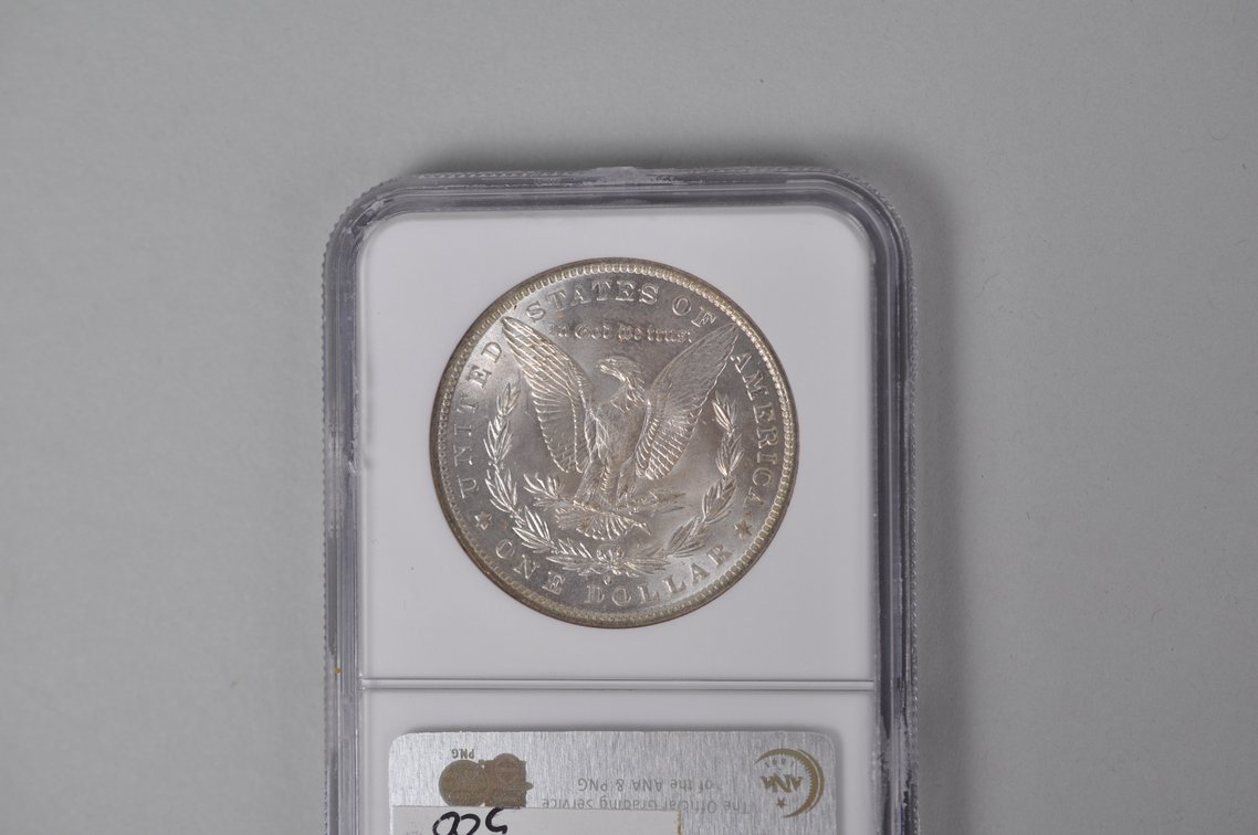 Graded and Slabbed Mint Condition Morgan Silver Dollar, photo 4 of 4