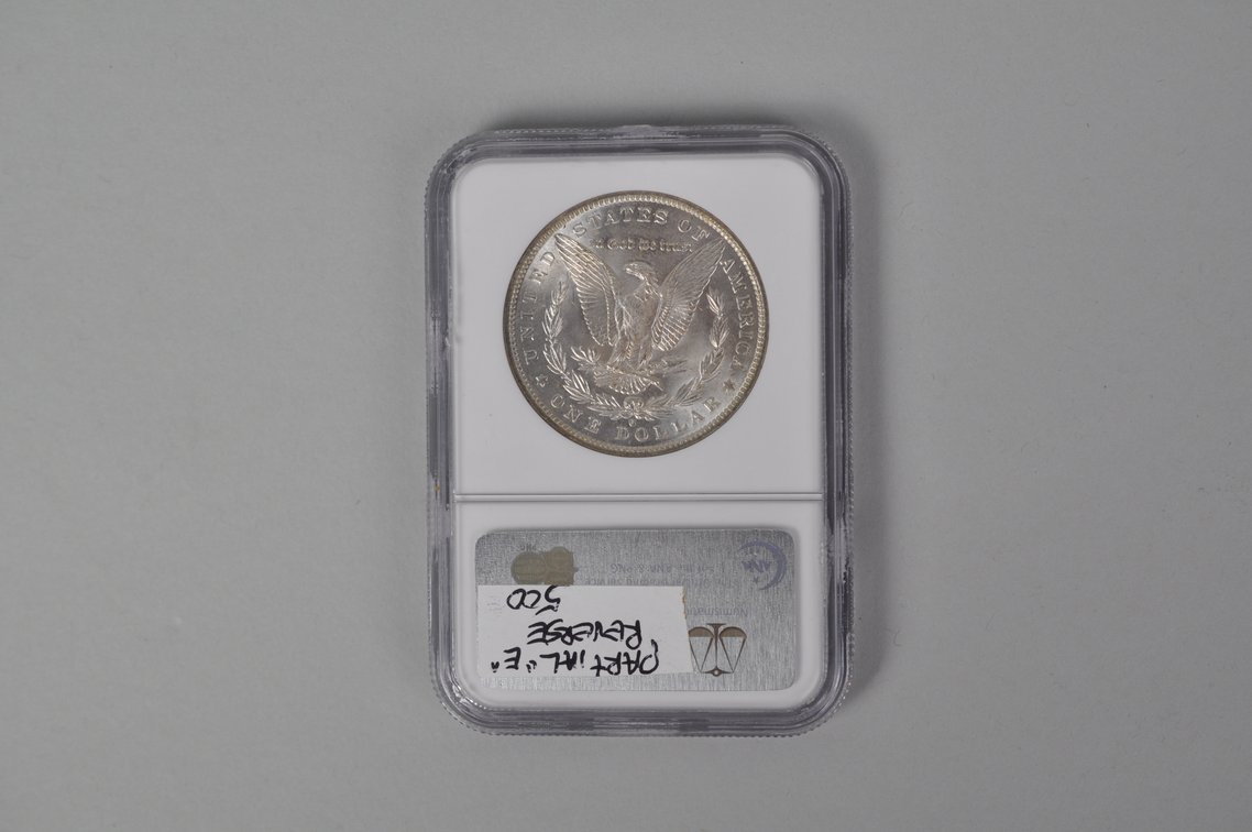 Graded and Slabbed Mint Condition Morgan Silver Dollar, photo 3 of 4