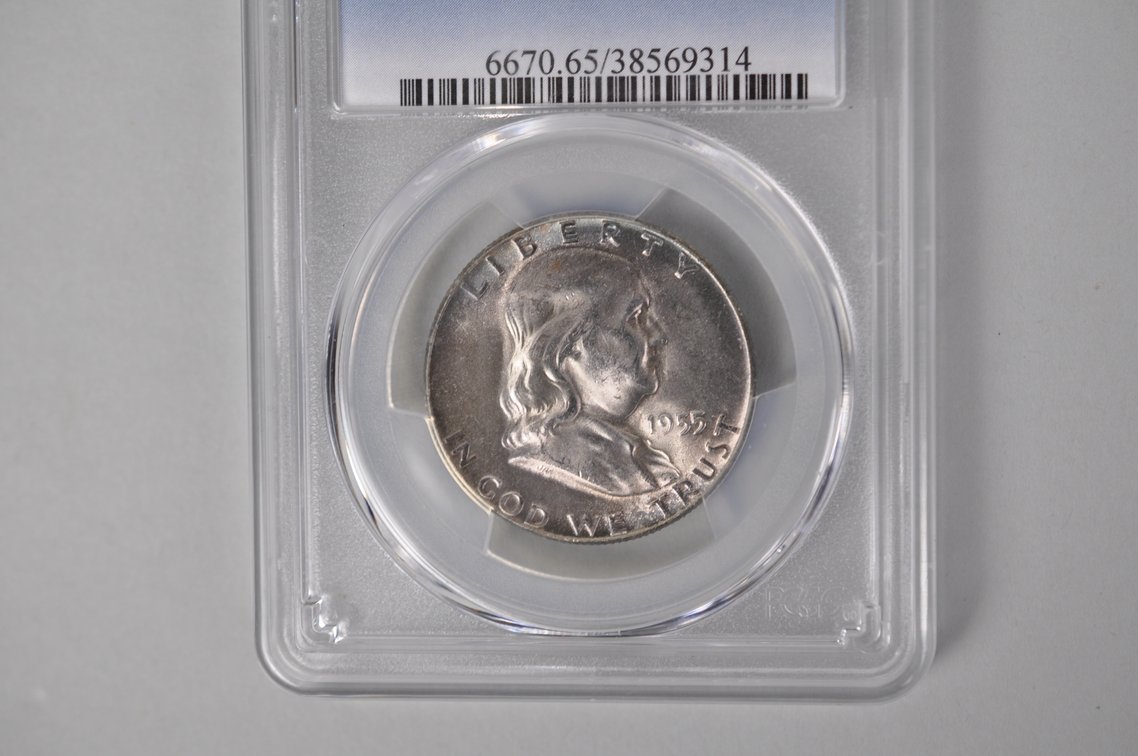 Graded Silver Franklin Half Dollar, photo 3 of 5