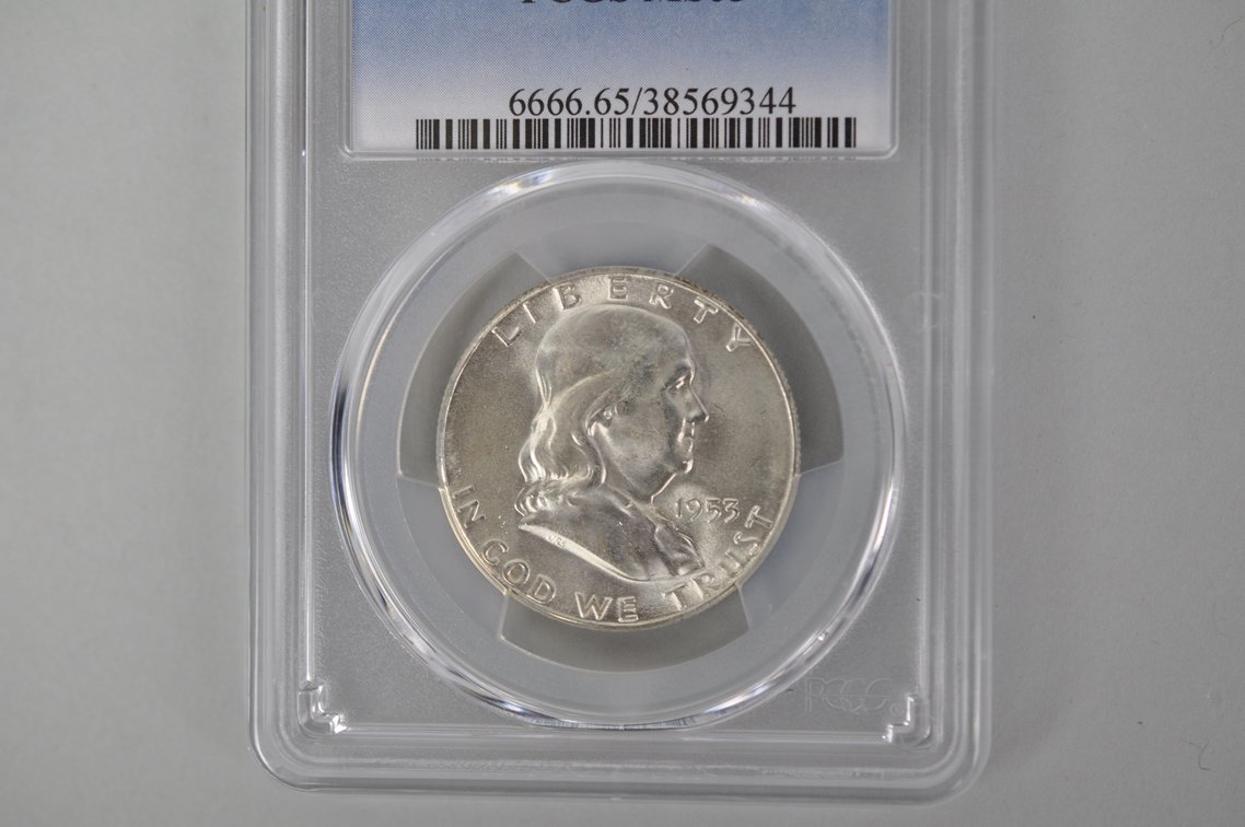 Graded Silver Franklin Half Dollar, photo 3 of 5