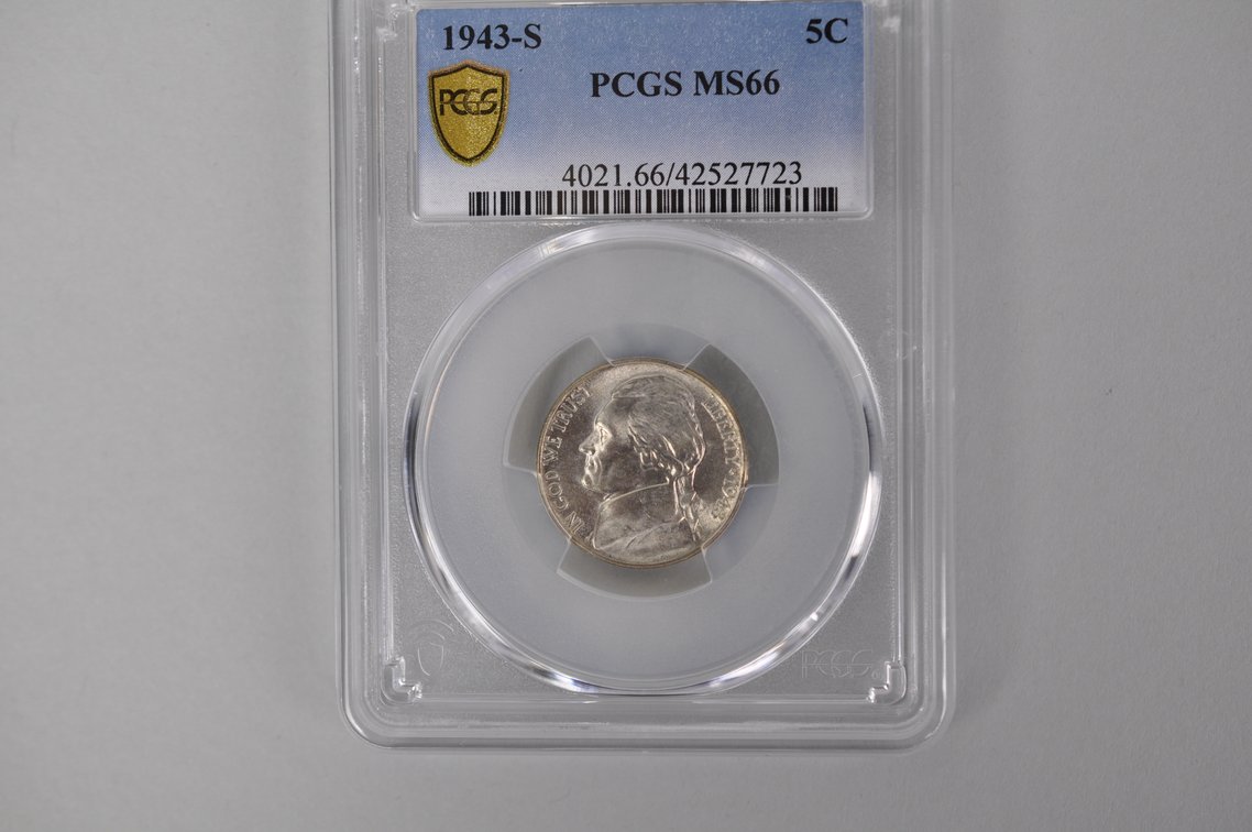 Graded 1943S Nickel PCGS MS66, photo 2 of 5