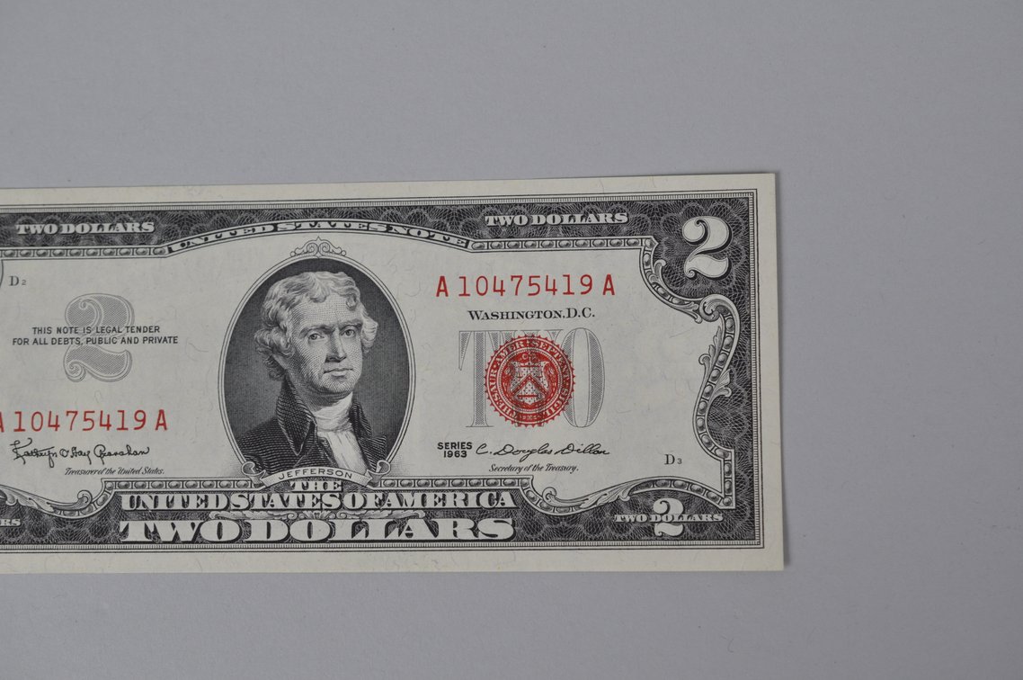 Silver Certificate Red Seal Note 1963 $2, photo 3 of 3