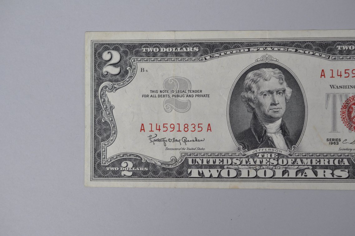 Silver Certificate Red Seal Note 1963 $2, photo 2 of 6