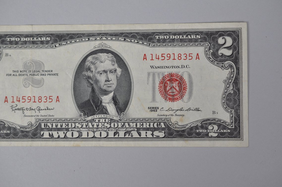 Silver Certificate Red Seal Note 1963 $2, photo 3 of 6