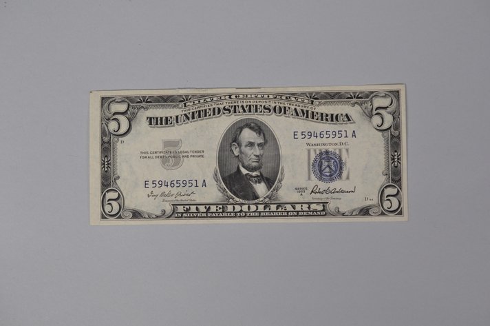 Silver Certificate 1953 A Blue Seal $5