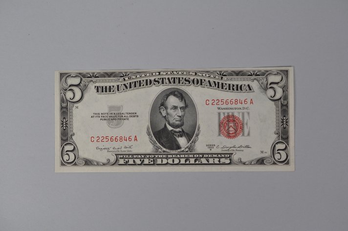 Silver Certificate 1953 B Red Seal $5