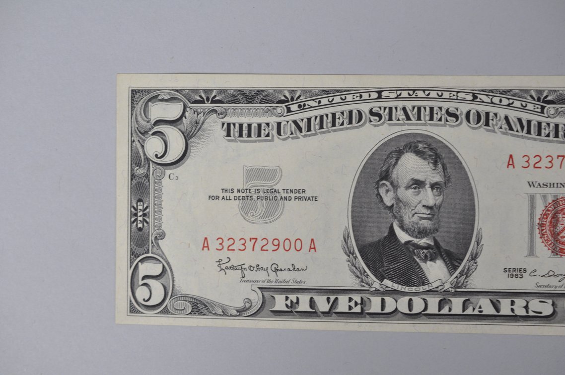 Silver Certificate 1963 Red Seal $5, photo 2 of 6