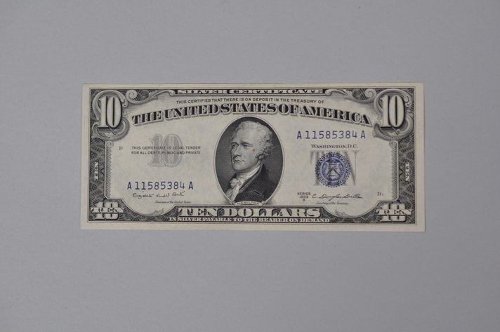 Silver Certificate 1953 B Blue Seal $10