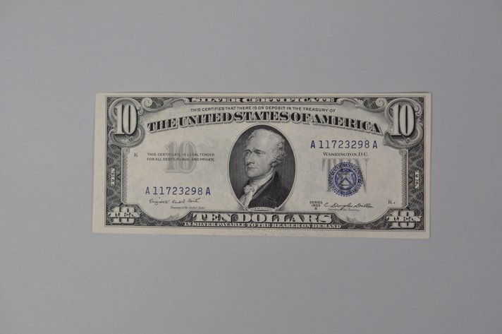 Silver Certificate 1953 B Blue Seal $10