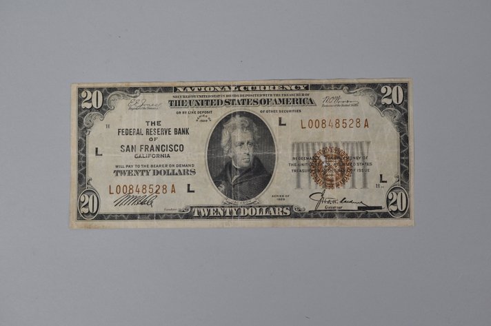 Silver Certificate1929 Brown Seal $20