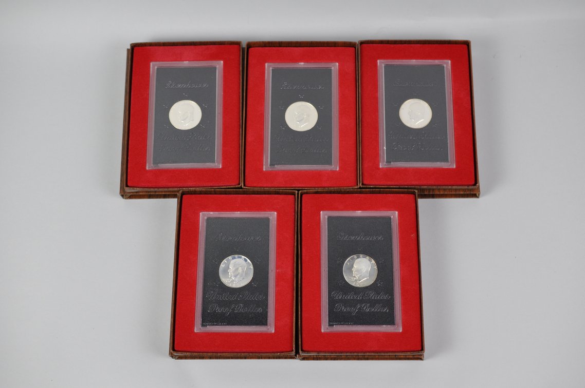 Ike Proof Dollars in Brown US Mint Cases from 1971, photo 2 of 11