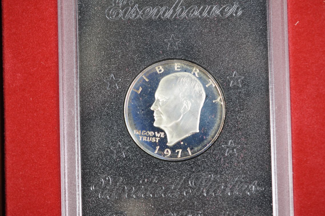 Ike Proof Dollars in Brown US Mint Cases from 1971, photo 11 of 11