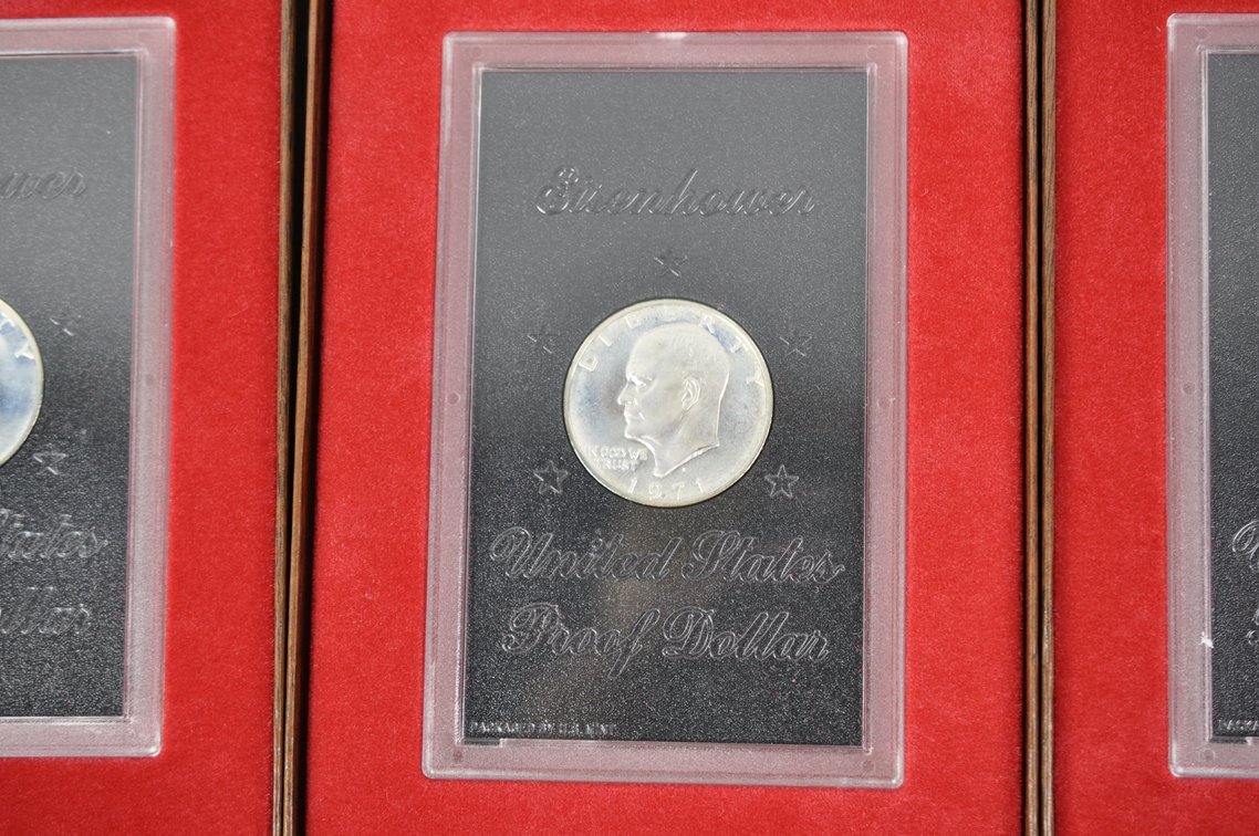 Ike Proof Dollars in Brown US Mint Cases from 1971, photo 5 of 11