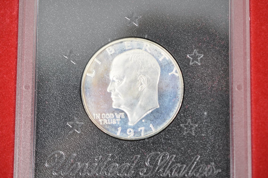 Ike Proof Dollars in Brown US Mint Cases from 1971, photo 4 of 11