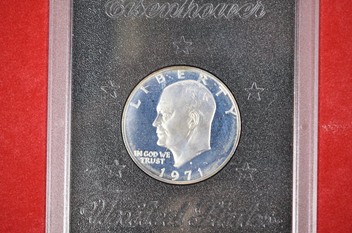 Ike Proof Dollars in Brown US Mint Cases from 1971, photo 10 of 11