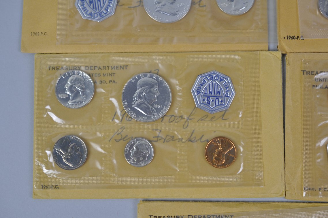 US Proof Sets 1960, 1961, 1962, and 1963x2, photo 4 of 10