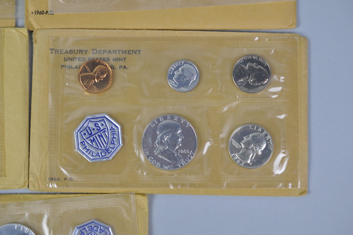 US Proof Sets 1960, 1961, 1962, and 1963x2, photo 5 of 10