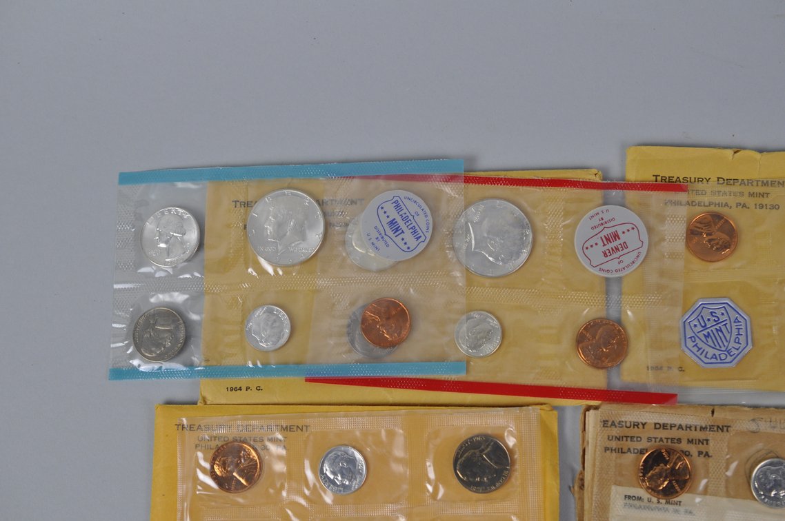 US Proof Sets 1958, 1960, 1963, and 1964x2, photo 2 of 15